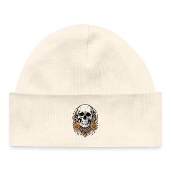 Skull - Baby Organic Mütze - Weiß - Vorne