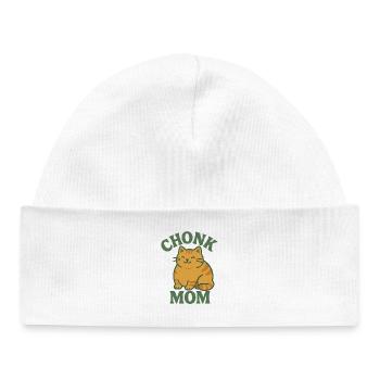 Ginger cat Chonk Mom - Baby Organic Beanie - white - Front
