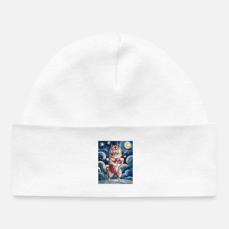 Akita de la nuit étoilée - Bonnet bébé bio - blanc