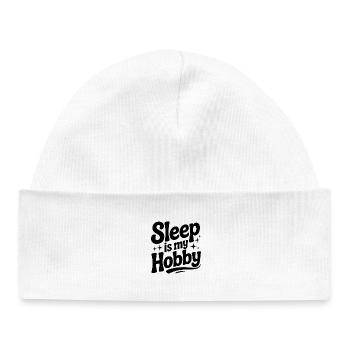 Sleep is My Hobby - Baby Organic Beanie - white - Front