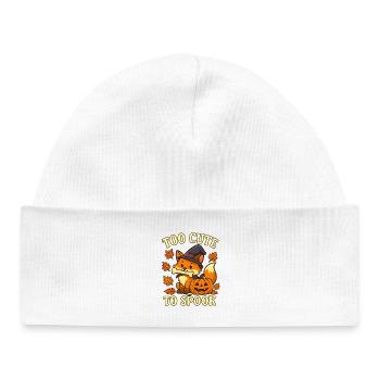Hexen-Fuchs – Too Cute To Spook - Baby Organic Mütze - Weiß - Vorne