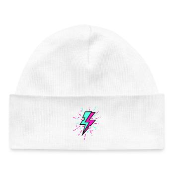 Retro Lightning Bolt Colorful Style - Baby Organic Beanie - white - Front