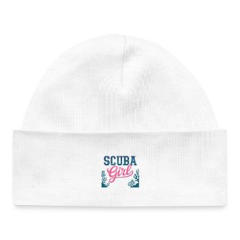 Scuba Girl Tauch-Design - Baby Organic Mütze - Weiß - Vorne