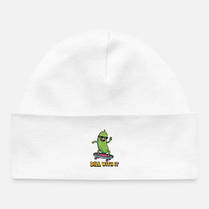 Ambiance cornichon - Bonnet bébé bio - blanc