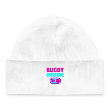 Rugby Mode ON - La passion du rugby à l’état pur - Bonnet bébé bio - blanc - Devant