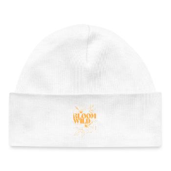 Bloom Wild Floral Typography Design - Baby Organic Beanie - white - Front