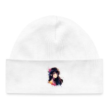 Anime girl with color explosion - Baby Organic Beanie - white - Front