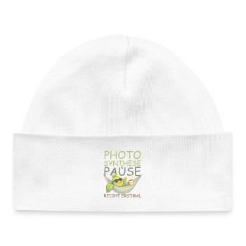 Pause, café, soleil, ça suffit ! - Bonnet bébé bio - blanc - Devant