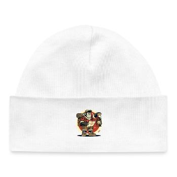 Jungle Camping Gorilla with Map - Baby Organic Beanie - white - Front