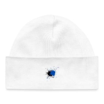 Creative Blue Paint Splash Print - Baby Organic Beanie - white - Front