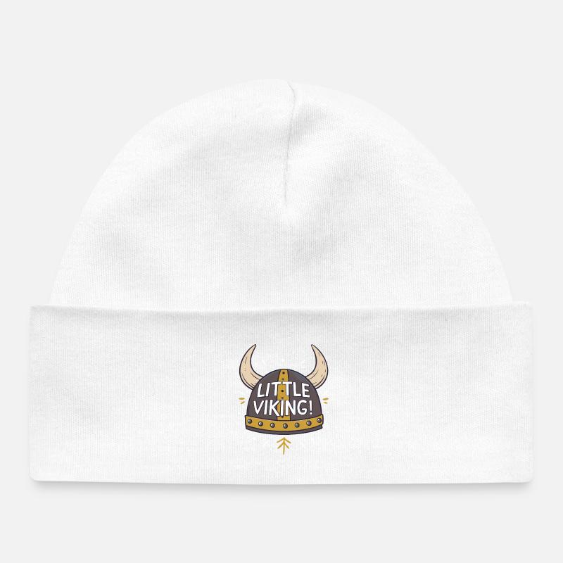 Petit Viking Casque Héros - Bonnet bébé bio - blanc