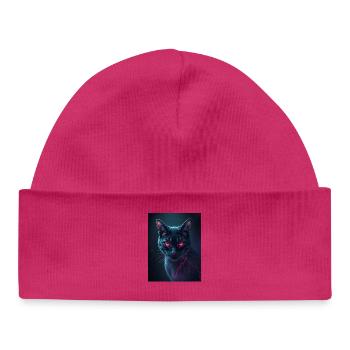 red eye cat - Baby Organic Beanie - white - Front