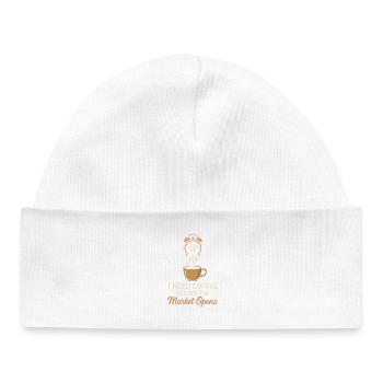 Ich brauche Kaffee, bevor der Markt öffnet - Baby Organic Mütze - Weiß - Vorne