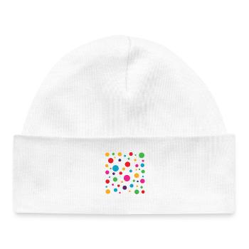 Spotty Spotted Colourful Polka Dot Kids - Baby Organic Beanie - white - Front