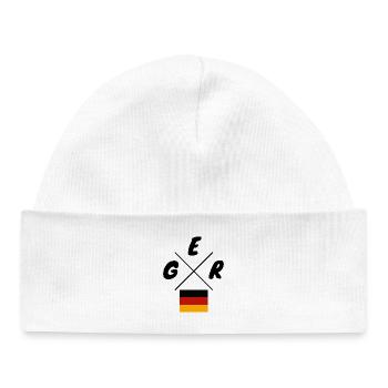 German Flags GER Lettering - Baby Organic Beanie - white - Front