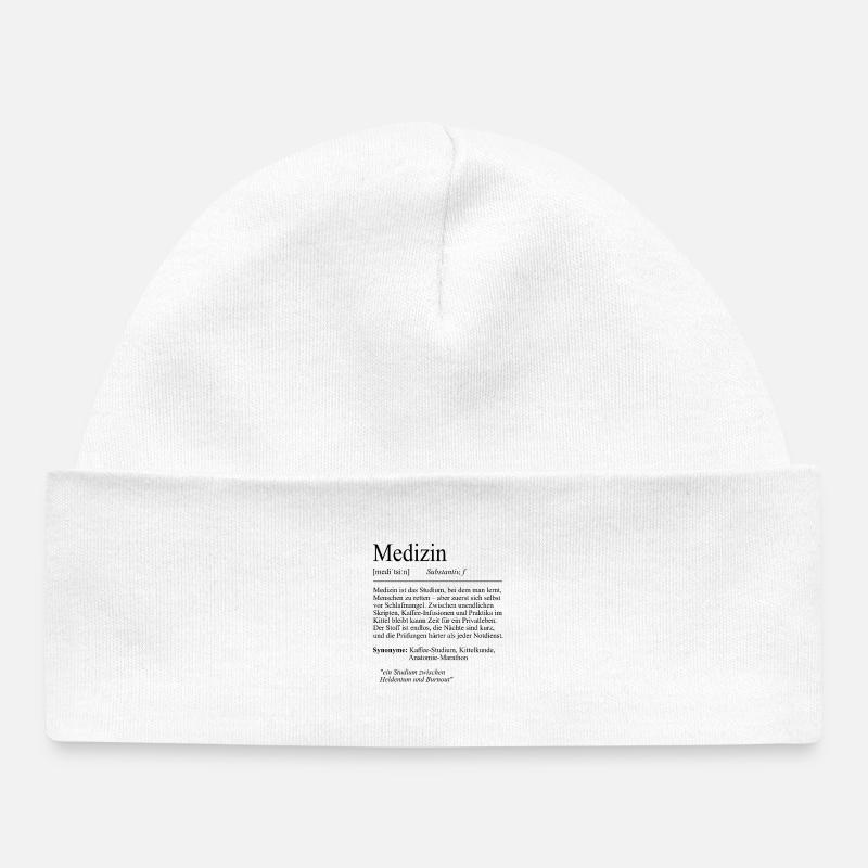 Unispruch "Medizin" Student Geschenk, Studenten - Baby Organic Mütze - Weiß