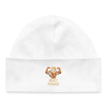 Tiger Power Body Power - Baby Organic Beanie - white - Front