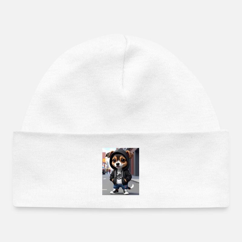 Street Pup Kapuzenpullover - Baby Organic Mütze - Weiß