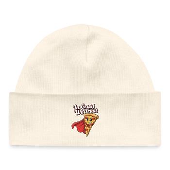 En croûte, nous faisons confiance à Pizza Hero - Bonnet bébé bio - blanc - Devant