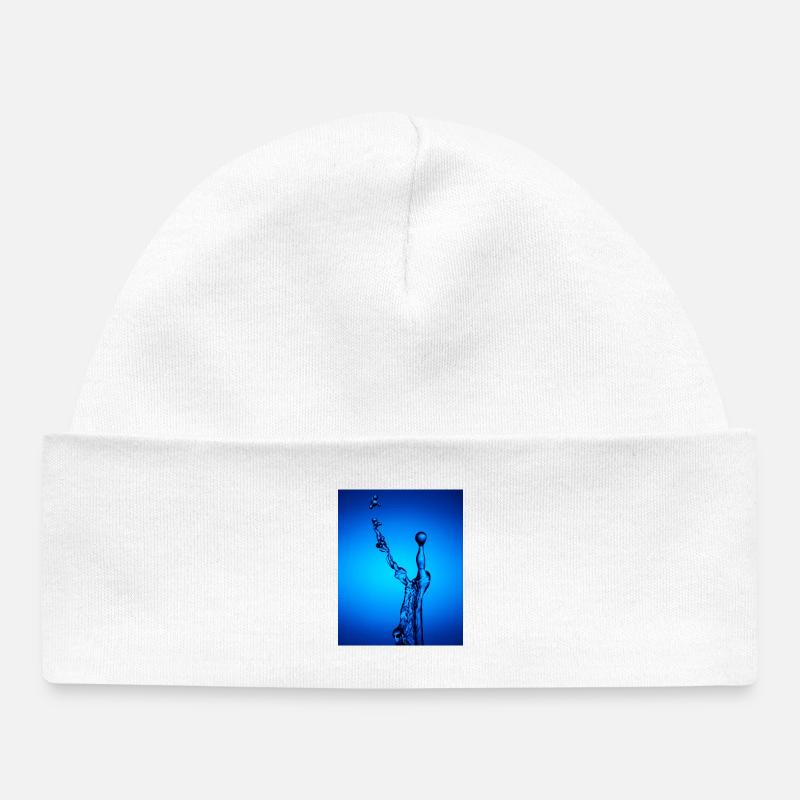 Éclaboussure d’eau bleue abstrait - Bonnet bébé bio - blanc