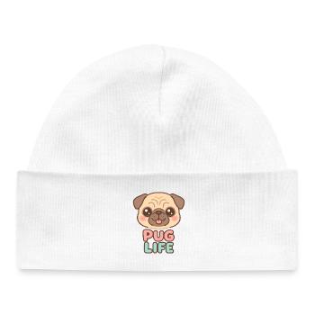 Kawaii Pug Dog - Pug Life - Baby Organic Beanie - white - Front