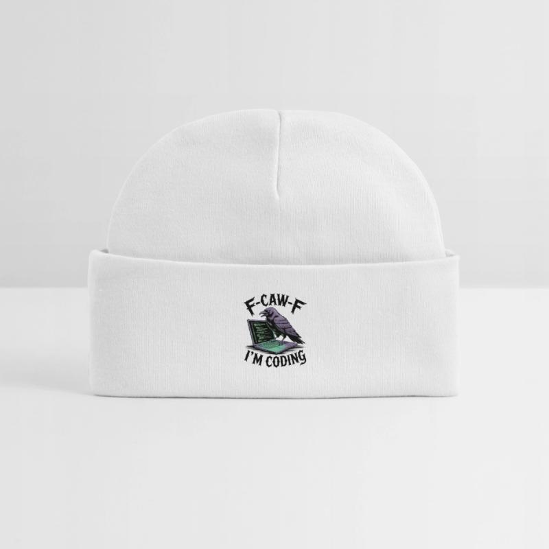 RabenCoder: Code Raven am Laptop Baby Organic Mütze