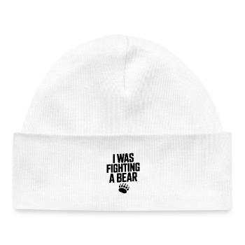 I Was Fighting a Bear - Baby Organic Beanie - white - Front