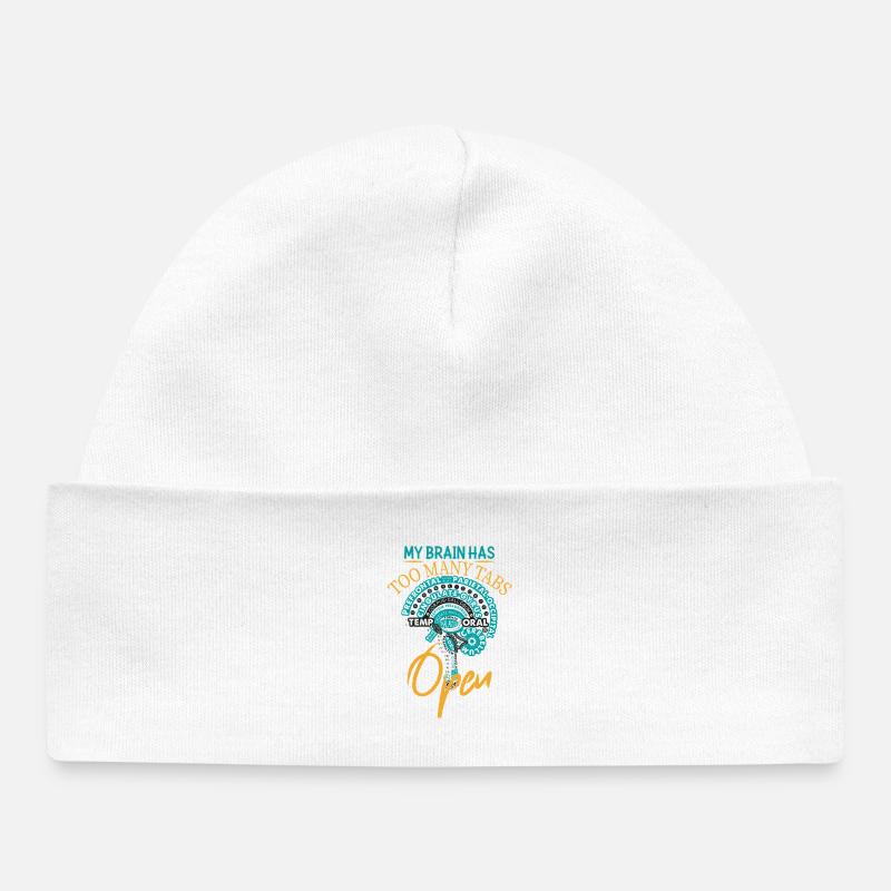 Anatomie cérébrale amusante - Bonnet bébé bio - blanc