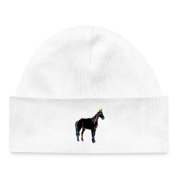 Cheval - Bonnet bébé bio - blanc - Devant