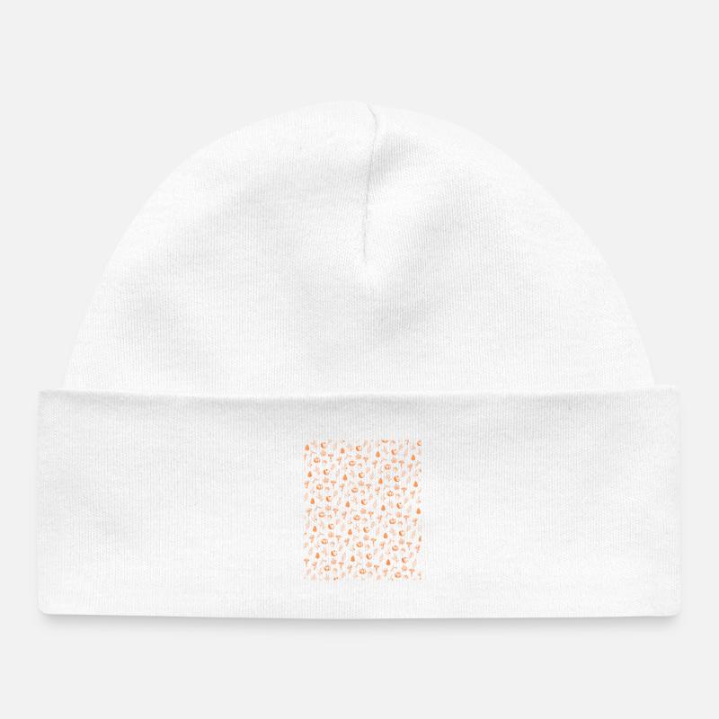 Modèle de récolte d’automne - Saison d’automne douillette - Bonnet bébé bio - blanc