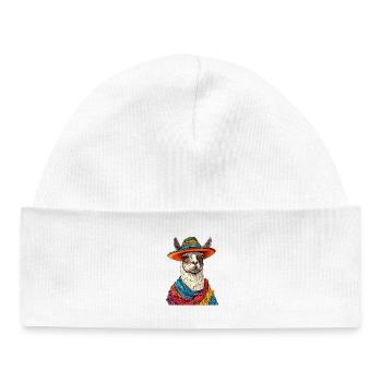 lama - Bonnet bébé bio - blanc - Devant