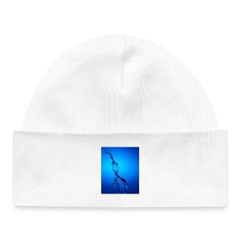 Blue Backlit Water Abstract - Baby Organic Beanie - white - Front