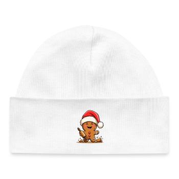 Christmas Gingerbread with Frosting - Baby Organic Beanie - white - Front