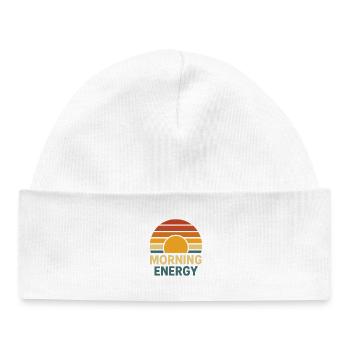 Morning Energy – Sunrise Motif for Positive Vibes - Baby Organic Beanie - white - Front