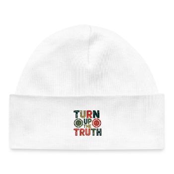 Retro Grunge – Turn Up The Truth - Baby Organic Mütze - Weiß - Vorne