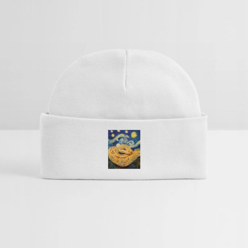 Serpent Python Style Van Gogh Nuit étoilée Bonnet bébé bio