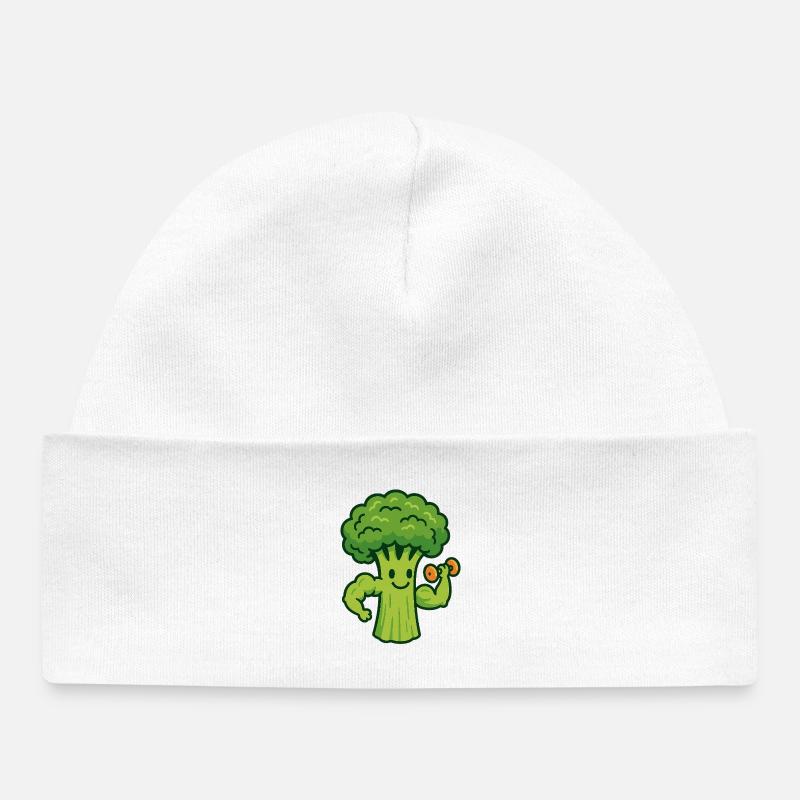 Gains de brocoli - Bonnet bébé bio - blanc