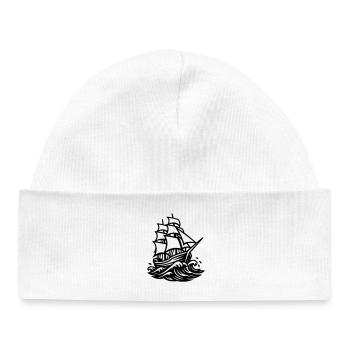 Sailing ship - Baby Organic Beanie - white - Front