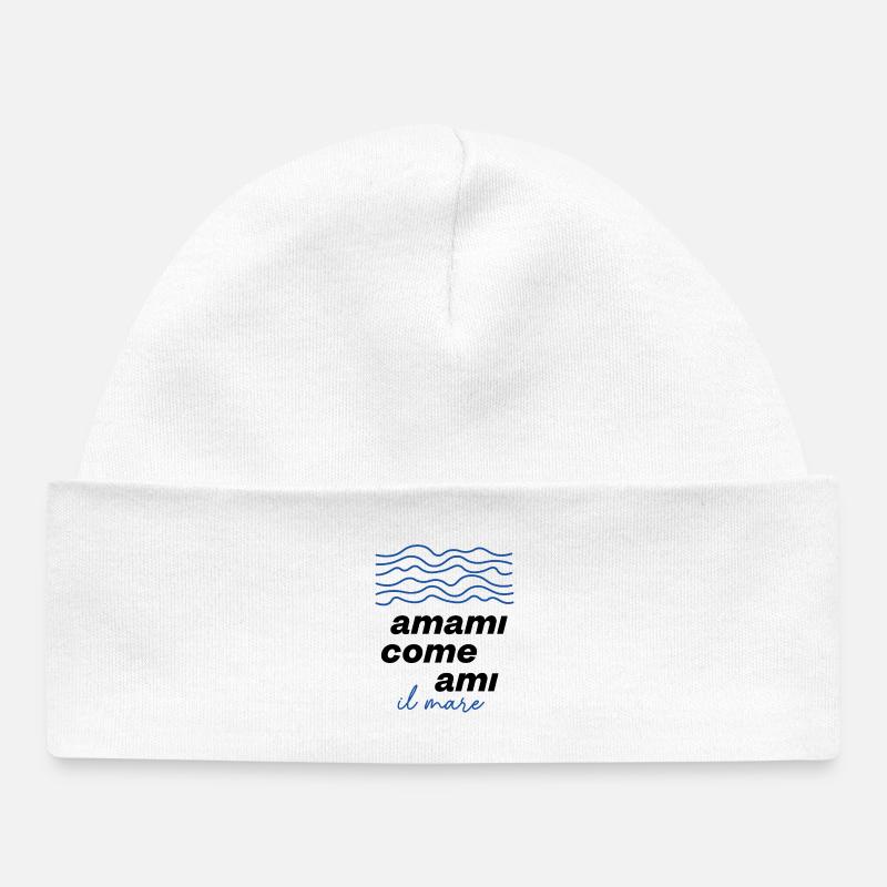 Vagues bleues La mer Design - Bonnet bébé bio - blanc