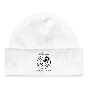 Be happy - Baby Organic Beanie - white - Front