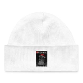 Chat Noël avec des chats drôles - Bonnet bébé bio - blanc - Devant
