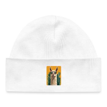 lama - Bonnet bébé bio - blanc - Devant