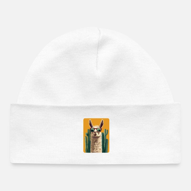 lama - Bonnet bébé bio - blanc