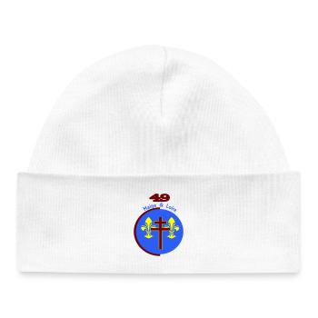 logo revisité du Maine et Loire 49 - Bonnet bébé bio - blanc - Devant