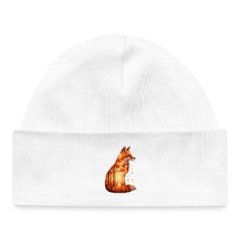 Cozy Autumn Fox Design - Nature & Forest - Baby Organic Beanie - white - Front