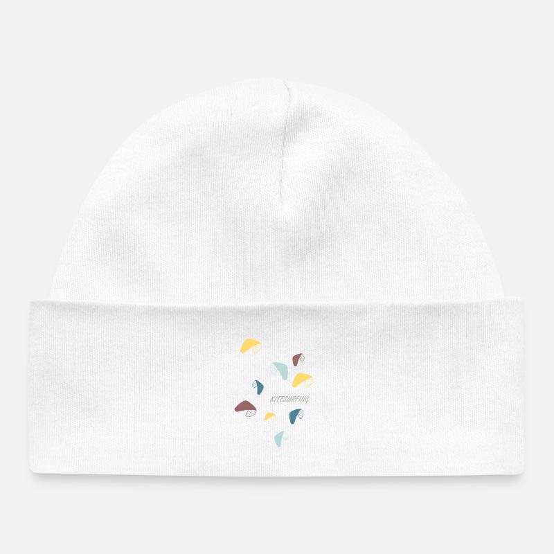 Kitesurf Motif Pastel - Bonnet bébé bio - blanc