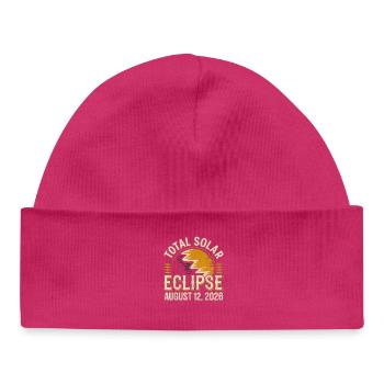 Éclipse solaire totale 2026 Totalité 12 août - Bonnet bébé bio - hot pink - Devant