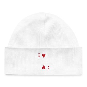 Two Hearts Double Head Card Rome - Baby Organic Beanie - white - Front
