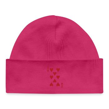 Eight Hearts Double Head Card Rome Poker - Baby Organic Beanie - white - Front