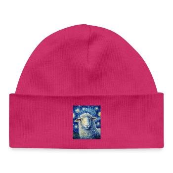 Mouton style Van Gogh Nuit étoilée - Bonnet bébé bio - blanc - Devant